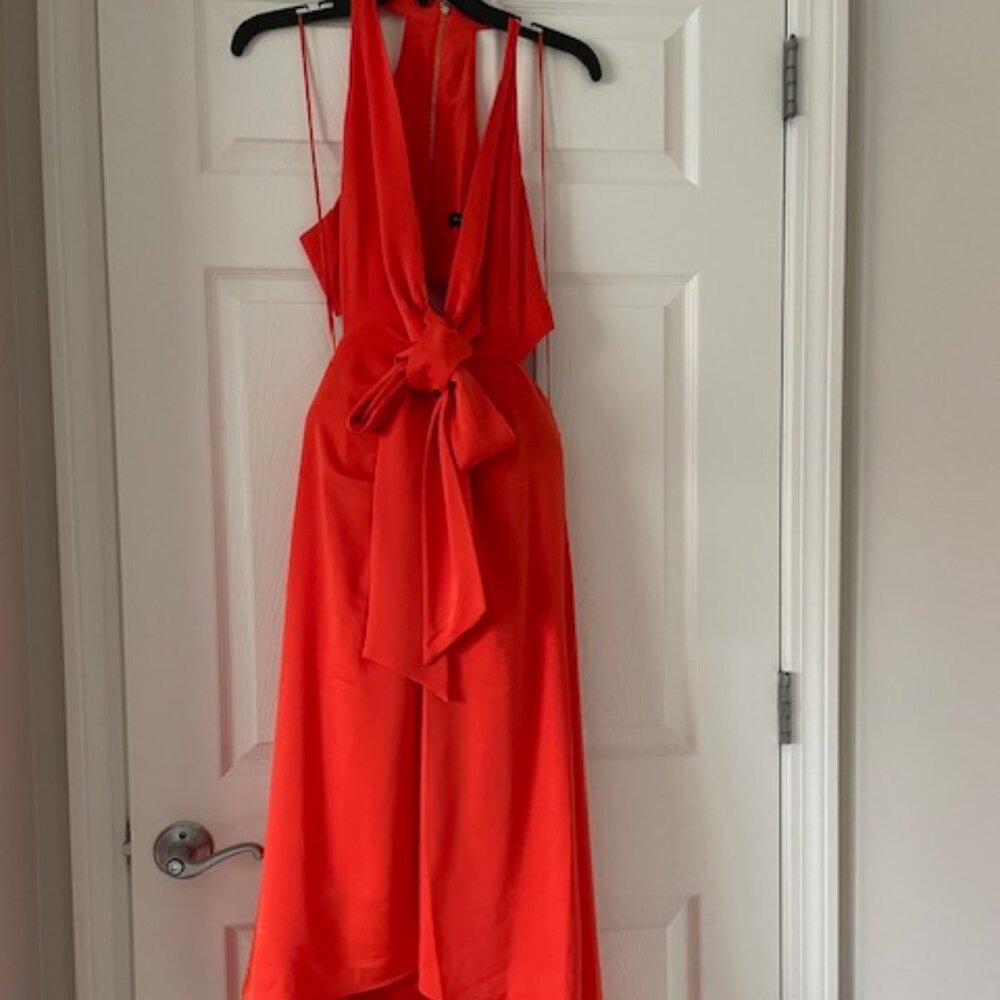 BCBG MaxAzria Evening Halter Dress Red